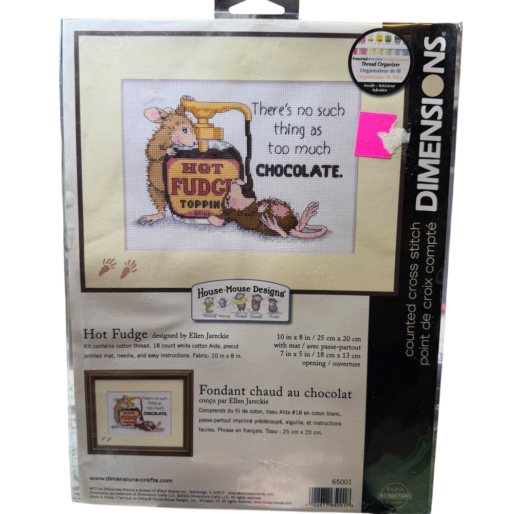Dimensions House Mouse Designs Hot Fudge Counted Cross Stitch Kit 65001 VTG New